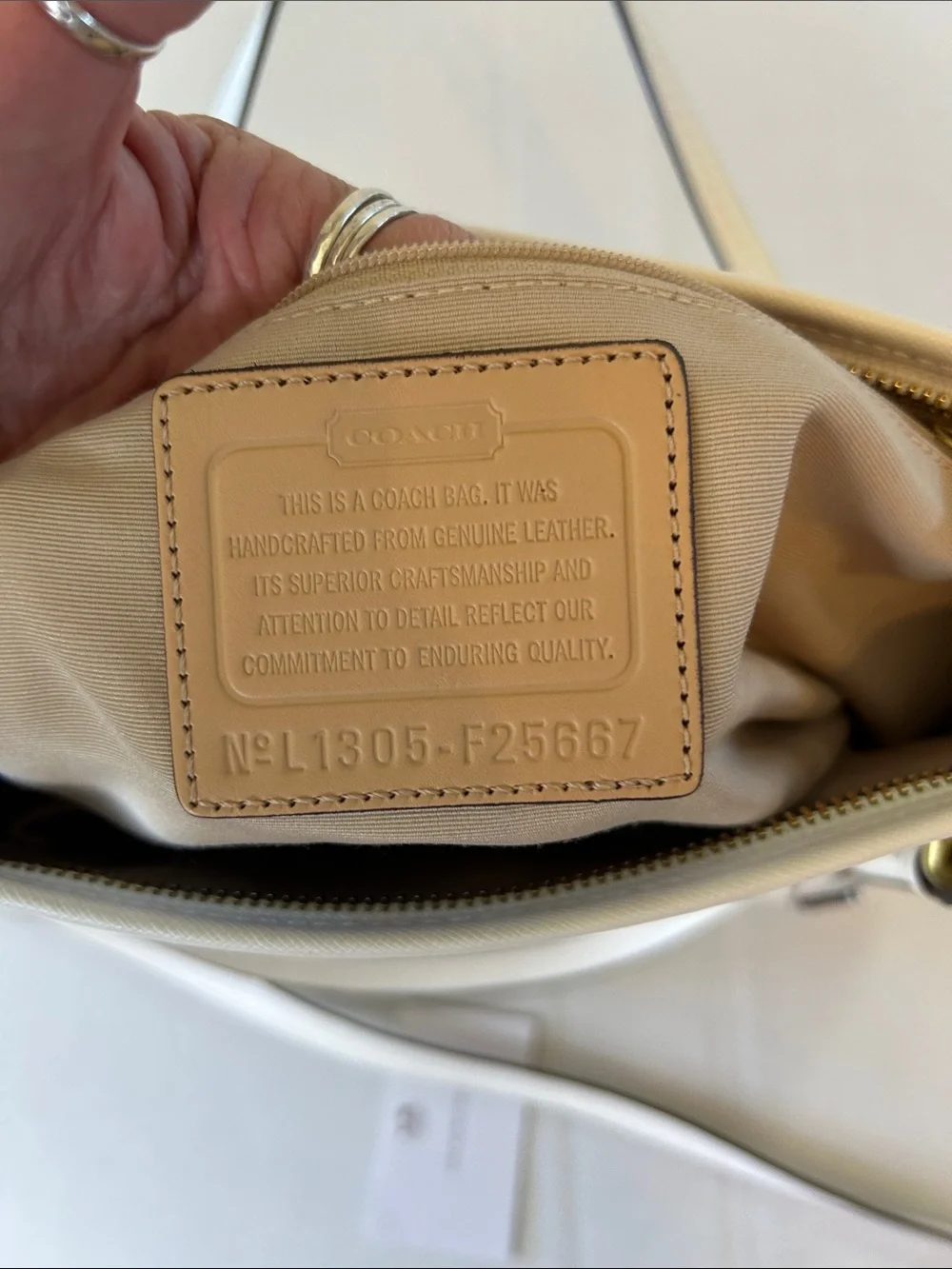 COACH PEYTON LEATHER JORDAN DOUBLE ZIP TOP TOTE CARRYALL IVORY COLOR